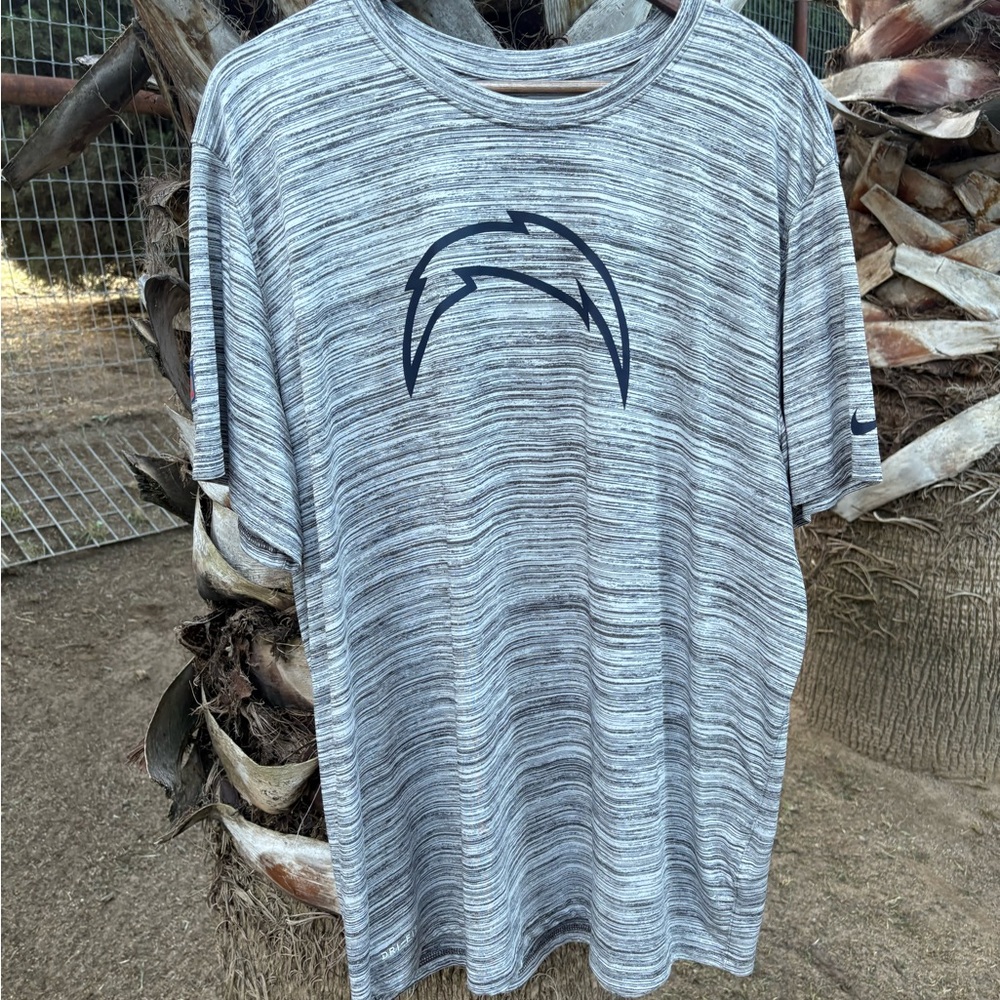 NFL Nike Gray Striped Chargers Logo Tee